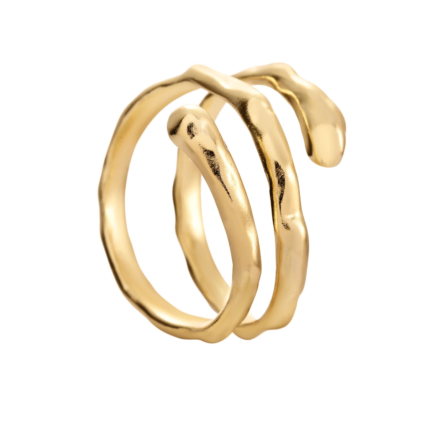 Resizable Ring SPIRAL - Gold | Hertwill