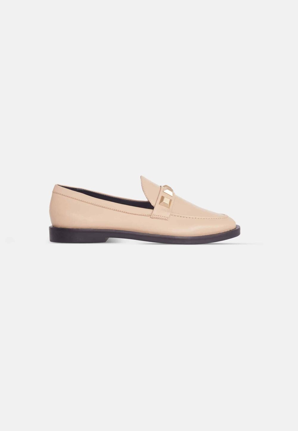 Caete Beige Leather Loafers