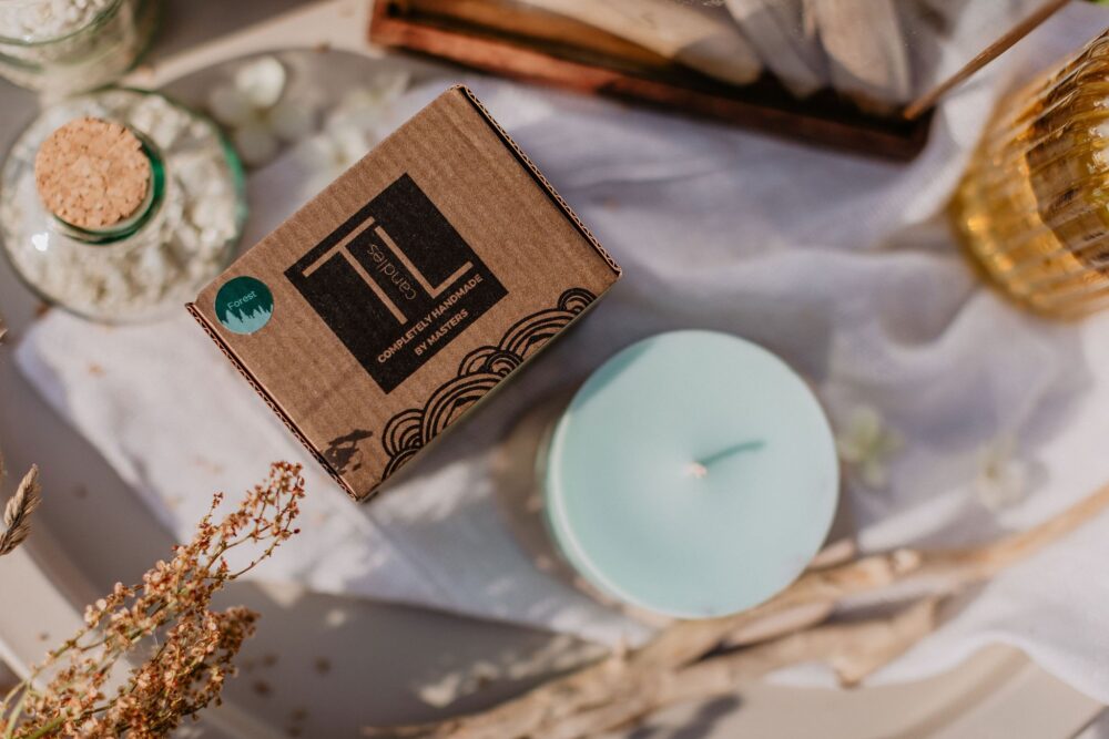 Hand-made Soy Wax Candle with Forest Scent - Mint Green - Image 2