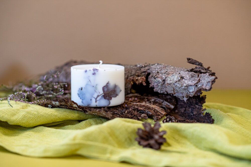 Hand-made Soy Wax Candle with Forest Scent - White - Image 2