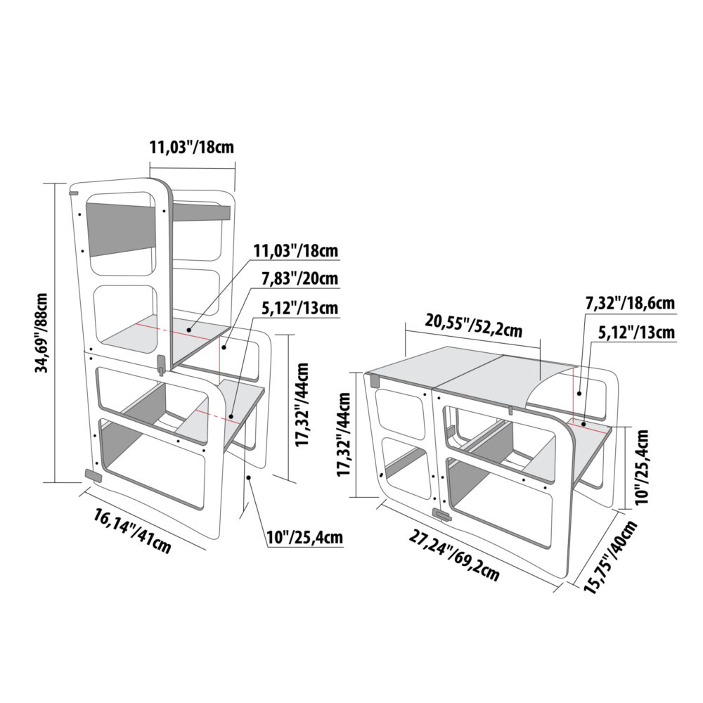 2in1 Kitchen Tower / Table & Chair - Image 5