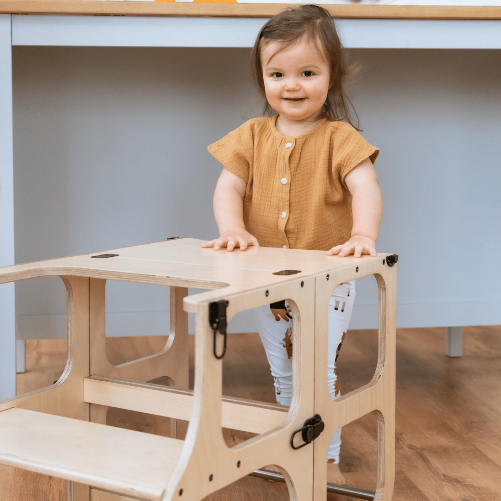 STEP'n'SIT® Convertible 2-in-1 Helper Tower/Table - Natural wood - Image 14