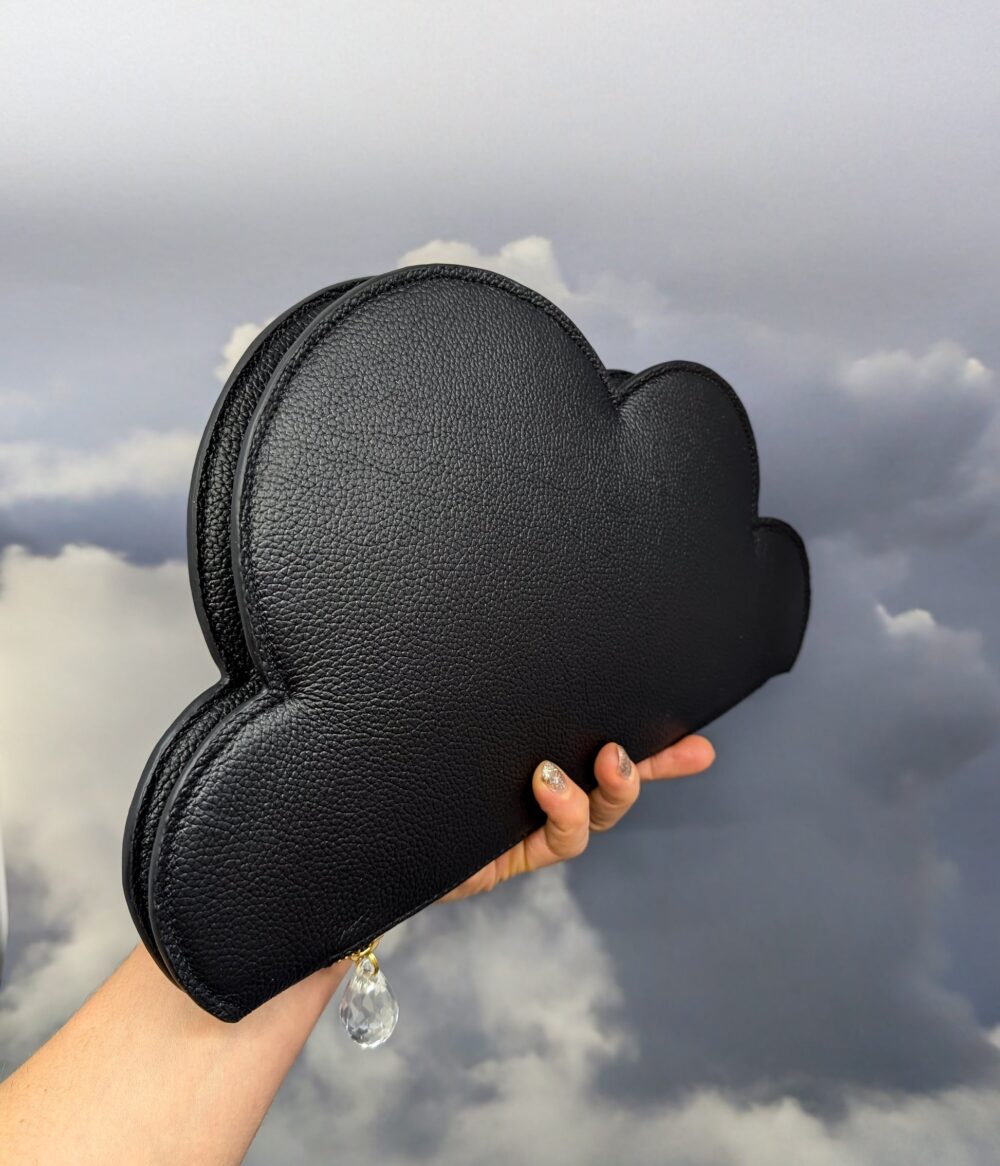 Leather Clutch Bag Cloud - Image 5