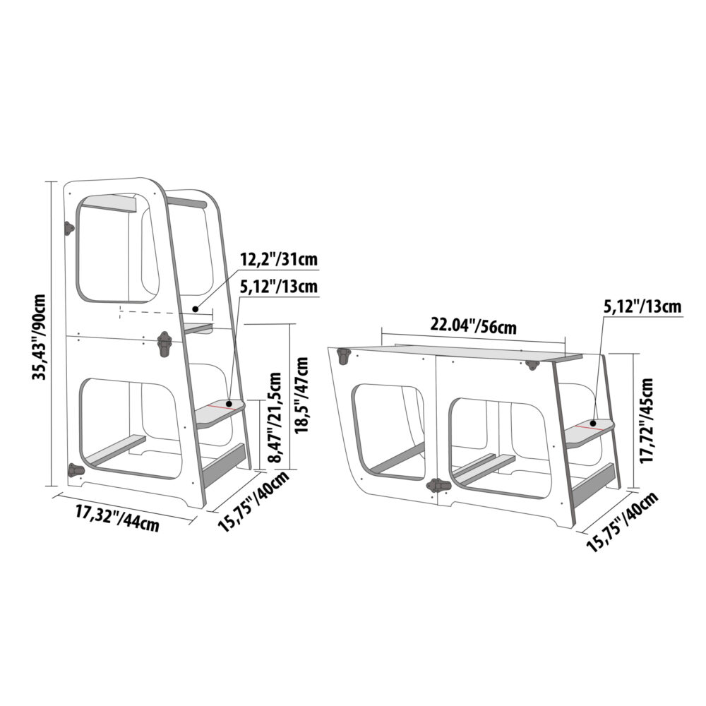 Transformable Kitchen Tower / Table & Chair - Image 14