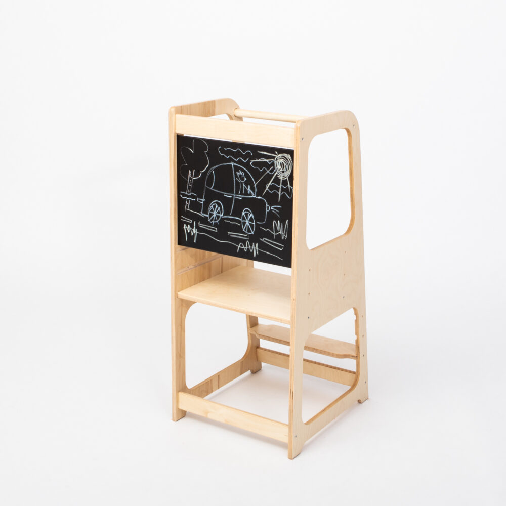 Montessori Helper Tower Step Stool / Kitchen Tower with BLACKBOARD - Image 4