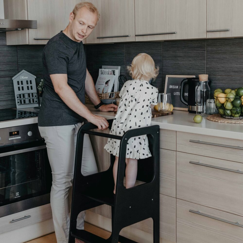 Montessori Helper Tower Step Stool / Kitchen Tower with BLACKBOARD - Image 13