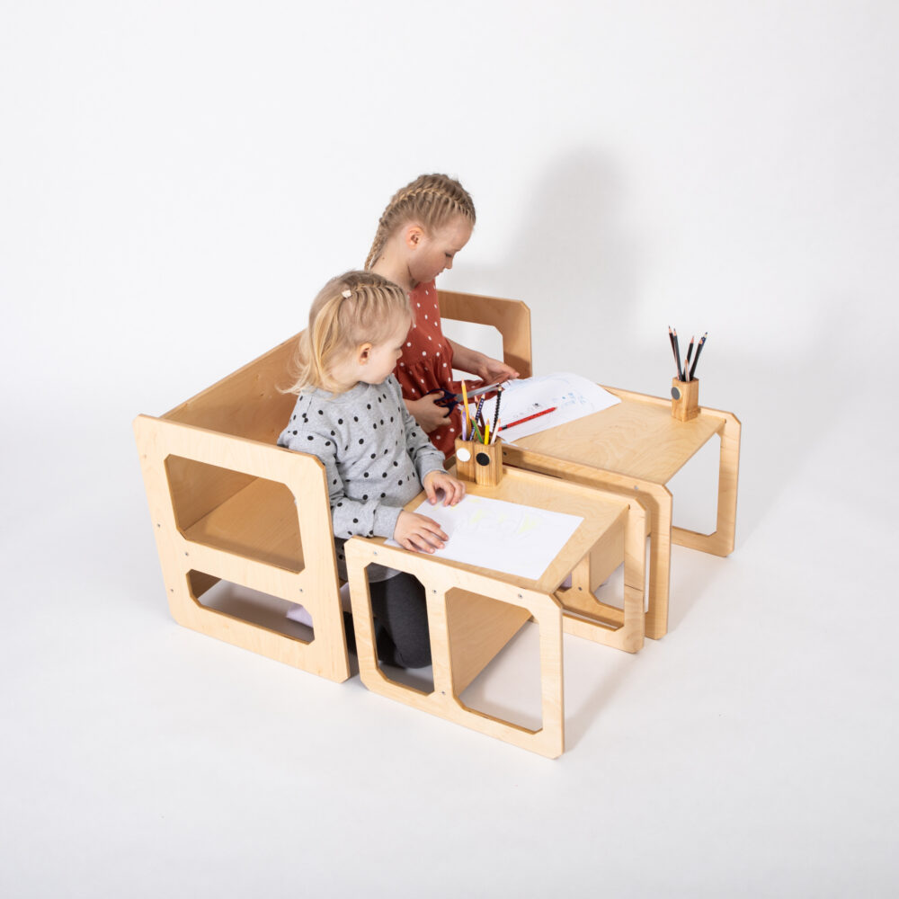 Montessori Weaning Table and Chair Set - with 2 Chairs - Image 4